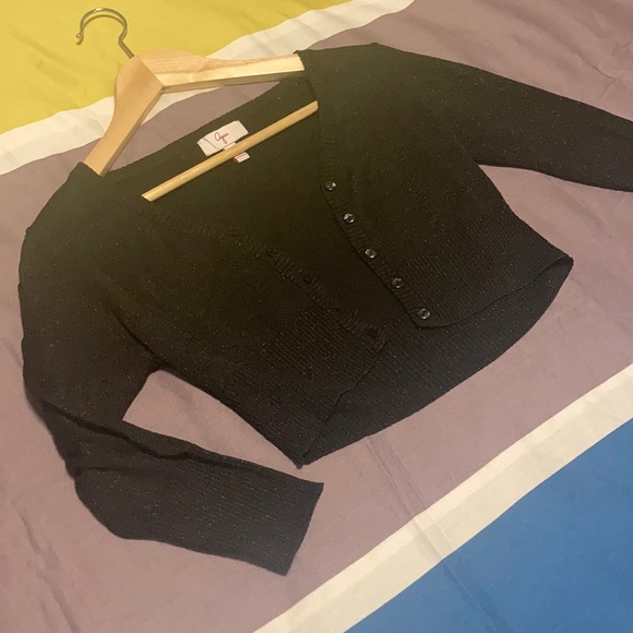 Urban Outfitters Sweaters - 4/$20 Urban Outfitters Black Shimmer Crop Cardigan